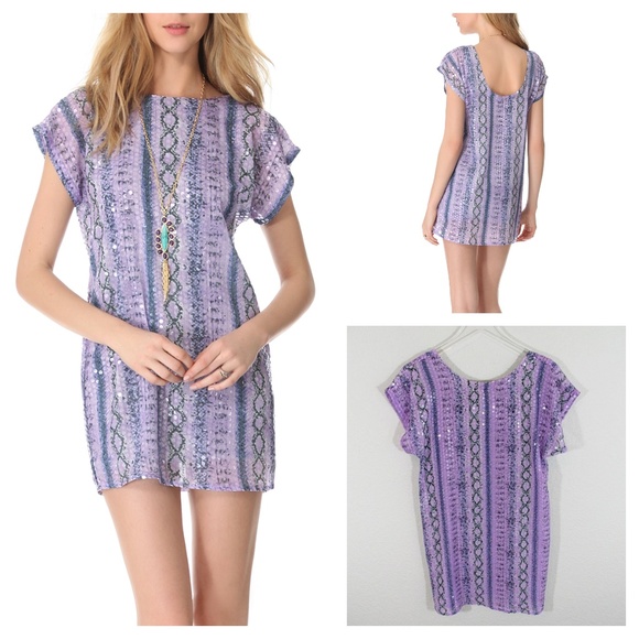 MISA Los Angeles Dresses & Skirts - Bold Snakeskin Python Print Sequin Statement Dress